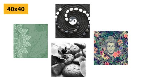 SET OBRAZŮ FENG SHUI V NETRADIČNÍ KOMBINACI - SESTAVY OBRAZŮ - OBRAZY