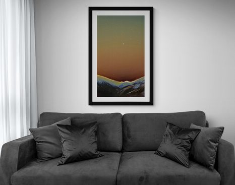 POSTER MIT PASSEPARTOUT BEZAUBERNDE NATUR BEI NACHT - MOTIVE AUS UNSERER WERKSTATT - POSTER