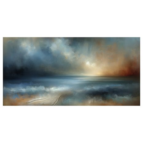 OBRAZ KLIDNÉ MOŘE V ABSTRAKCI - OBRAZY VÝCHOD A ZÁPAD SLUNCE - OBRAZY