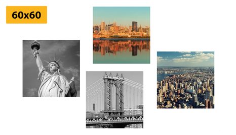 SET OBRAZŮ NEW YORK V ZAJÍMAVÉM PROVEDENÍ - SESTAVY OBRAZŮ - OBRAZY