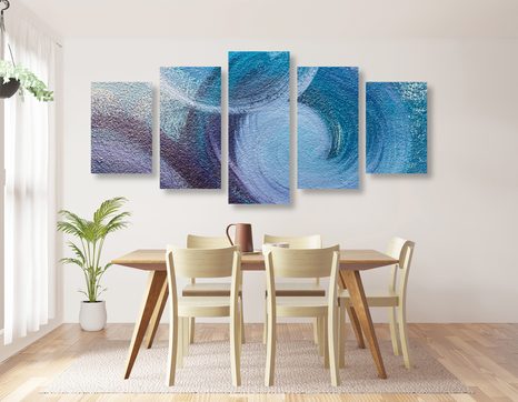 5-DIELNY OBRAZ MODERNÉ ABSTRAKTNÉ ŤAHY - ABSTRAKTNÉ OBRAZY - OBRAZY