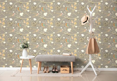 TAPETA NÁDHERNÉ PTÁČCI NA VĚTVÍCH - VINTAGE A RETRO TAPETY - TAPETY