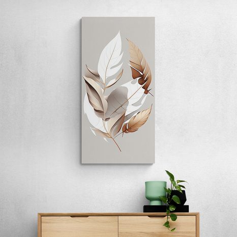 CANVAS PRINT COPPER LEAVES WITH A TOUCH OF MINIMALISM - PICTURES - 🔥 TOTAL SALE 🔥