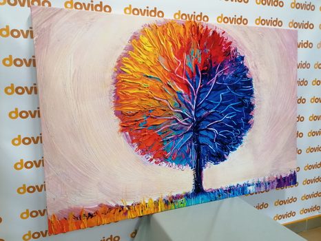 OBRAZ BAREVNÝ AKVARELOVÝ STROM - OBRAZY STROMY ŽIVOTA - OBRAZY