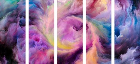 5-RÉSZES KÉP SZÍNES SPIRÁL - ABSZTRAKT KÉPEK - KÉPEK