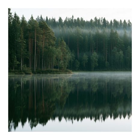CANVASTAVLA MORGONDIS ÖVER SJÖN - TAVLOR MED SJÖAR - TAVLOR