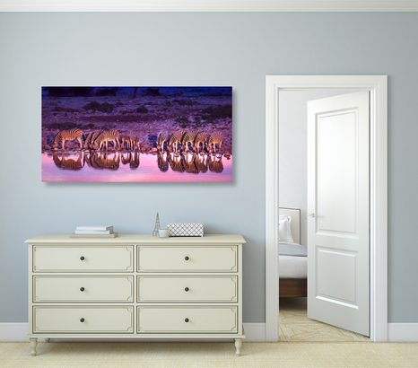 WANDBILD ZEBRAS AUF SAFARI - BILDER TIERE - BILDER