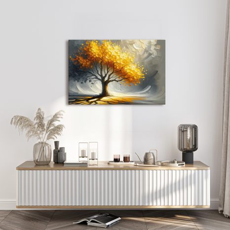 WANDBILD HERBSTLICHER LEBENSBAUM IM GLANZ - BILDER BÄUME DES LEBENS - BILDER