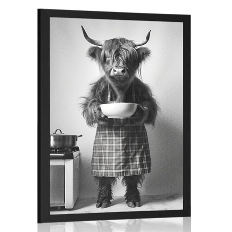 PLAKÁT KRÁVA V KUCHYŇSKÉ ZÁSTĚŘE - PLAKÁTY - TOTÁLNÍ VÝPRODEJ 🔥