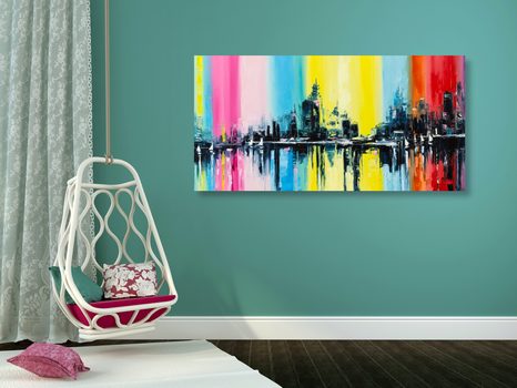 TABLOU ORAȘ ÎN PICTURĂ DE ULEI - TABLOURI CU ORAȘE - TABLOURI