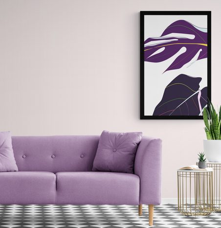 POSTER LILA BLÄTTER DER MONSTERA - MOTIVE AUS UNSERER WERKSTATT - POSTER