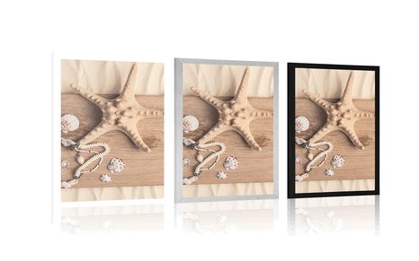 PLAKÁT POKLADY MOŘE NA DŘEVĚ - ZÁTIŠÍ - PLAKÁTY