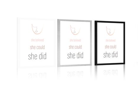 PLAKÁT S PASPARTOU A MOTIVAČNÍM NÁPISEM - MOTIVY Z NAŠÍ DÍLNY - PLAKÁTY