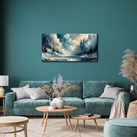 WANDBILD WINTERLICHE STILLE IN ABSTRAKTER FORM - ABSTRAKTE BILDER - BILDER