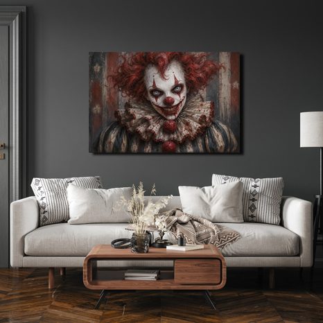 OBRAZ DĚSIVÝ KLAUN S RUDÝMI VLASY - HALLOWEENSKÉ A HOROROVÉ OBRAZY - OBRAZY