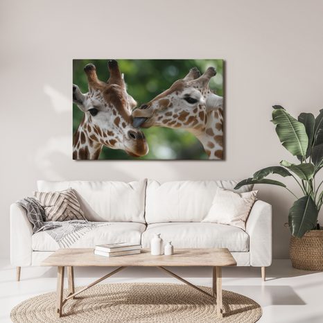 OBRAZ NĚŽNÝ DOTEK ŽIRAF - OBRAZY ZEBRY A ŽIRAFY - OBRAZY