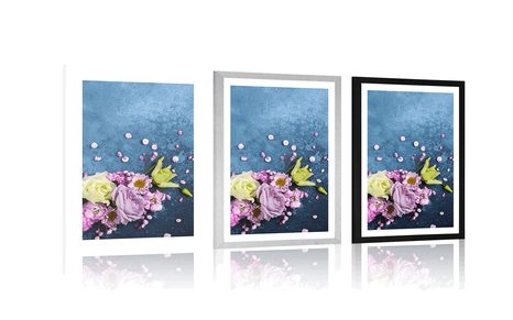 PLAKAT Z PASSE-PARTOUT ABSTRAKCYJNE KWIATY - KWIATY - PLAKATY