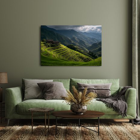 WANDBILD GRÜNE REISTERRASSEN - WANDBILDER FELDER UND WIESEN - BILDER