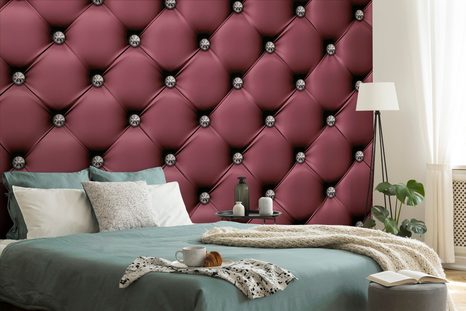 CARTA DA PARATI – ELEGANZA PELLE IN BORDEAUX - CARTA DA PARATI EFFETTO PELLE - CARTA DA PARATI