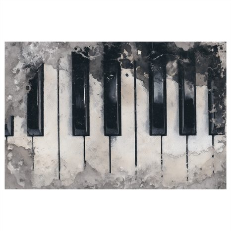 WANDBILD KLAVIERKLÄNGE IM NEBEL - MUSIKBILDER - BILDER