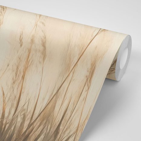 SAMOLEPIACA TAPETA SUCHÉ RASTLINY V BÉŽOVEJ FARBE - SAMOLEPIACE TAPETY - TAPETY