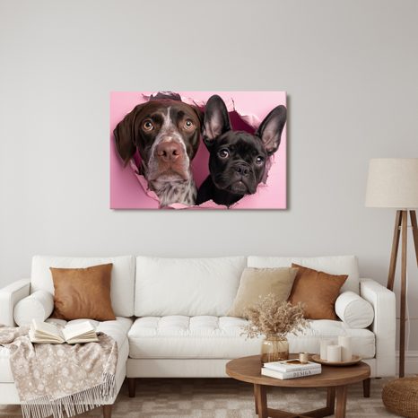 OBRAZ PSI ZVĚDAVOST V RŮŽOVÉ - OBRAZY PSI - OBRAZY
