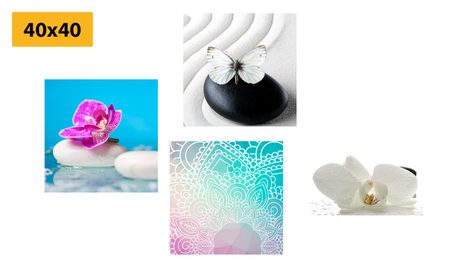 SET OBRAZŮ FENG SHUI V ZAJÍMAVÉ BAREVNÉ KOMBINACI - SESTAVY OBRAZŮ - OBRAZY