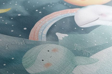 OBRAZ PRO DĚTI ZVÍŘÁTKA V ZASNĚŽENÉ KRAJINĚ - DĚTSKÉ OBRAZY - OBRAZY