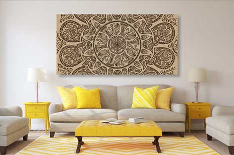 WANDBILD MANDALA MIT ABSTRAKTEN NATURMOTIVEN - BILDER - 🔥 TOTALAUSVERKAUF 🔥