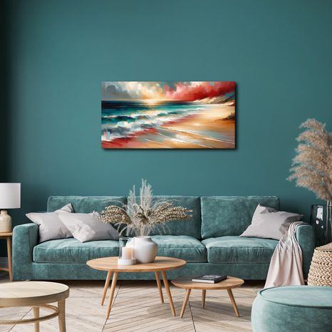 OBRAZ VLN TŘÍŠTÍCÍCH SE O POBŘEŽÍ - OBRAZY MOŘE A PLÁŽ - OBRAZY