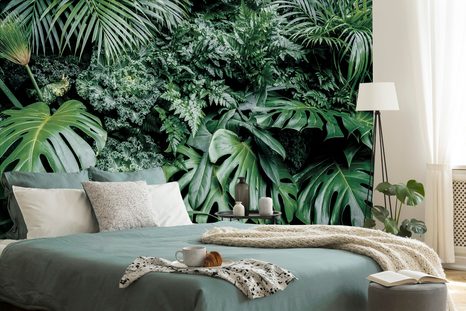 CARTA DA PARATI – FOGLIE DI GIUNGLA - CARTA DA PARATI NATURA - CARTA DA PARATI