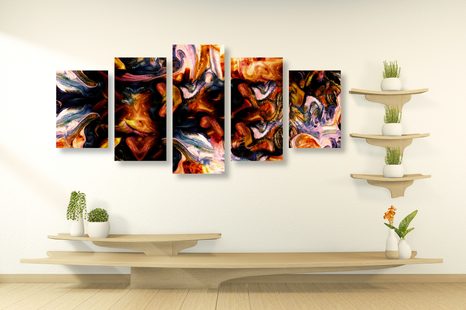 TABLOU 5-PIESE ARTĂ ÎN DESIGN ABSTRACT - TABLOURI ABSTRACTE - TABLOURI