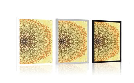 PLAKÁT ZLATÁ ETNICKÁ MANDALA - FENG SHUI - PLAKÁTY