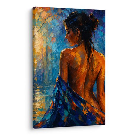 TABLEAU SUR TOILE – SILHOUETTE MYSTÉRIEUSE AU CRÉPUSCULE - TABLEAUX DE FEMMES - TABLEAUX