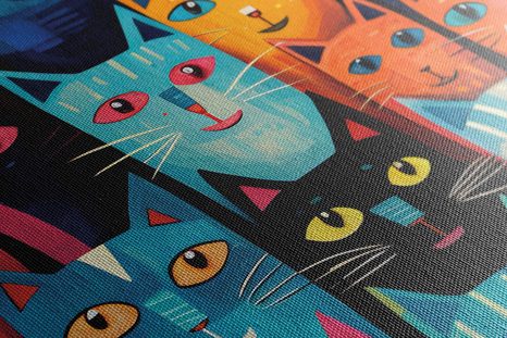 TABLOU COLECȚIE DE PISICI - TABLOURI CU PISICI - TABLOURI