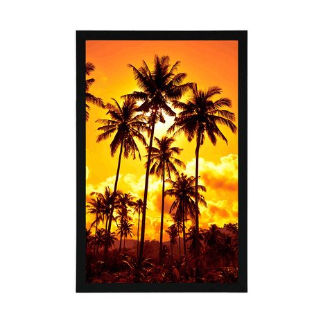 AFFICHE – PALMIERS DE COCO SUR LA PLAGE - NATURE - AFFICHES