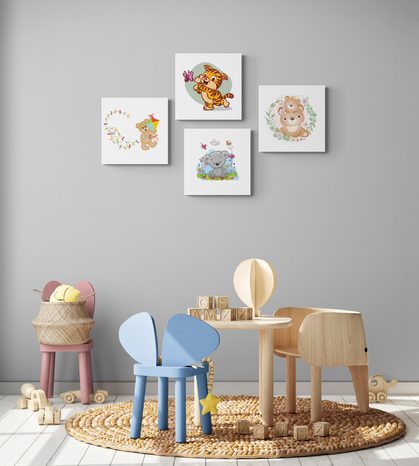 SET OBRAZŮ ZVÍŘÁTKA PRO DĚTI - SESTAVY OBRAZŮ - OBRAZY