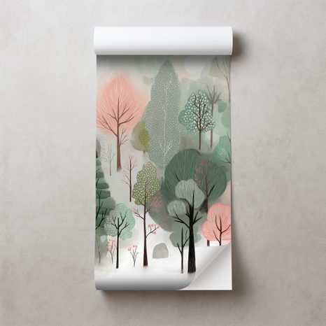 SAMOLEPÍCÍ TAPETA PASTELOVÝ LESNÍ SEN - DĚTSKÉ TAPETY - TAPETY