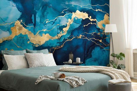 SELBSTKLEBENDE TAPETE IMITATION BLAUER MARMOR - SELBSTKLEBENDE TAPETEN - TAPETEN