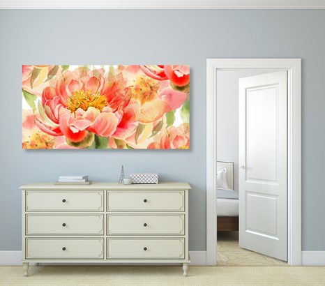 TABLEAU SUR TOILE – PIVOINES ROUGES - TABLEAUX DE FLEURS - TABLEAUX