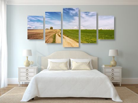 5-DÍLNÝ OBRAZ ČAROKRÁSNÁ KRAJINA - OBRAZY PŘÍRODY A KRAJINY - OBRAZY