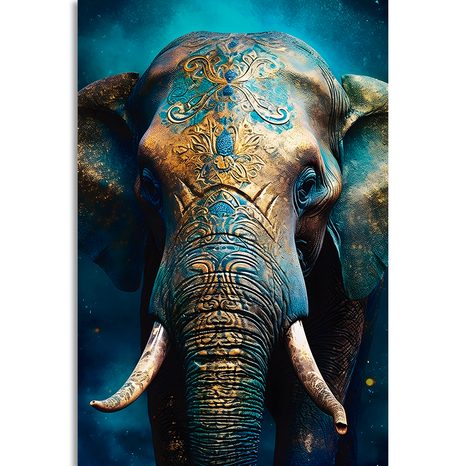 OBRAZ MODRO-ZLATÝ SLON - OBRAZY VLÁDCI ŽIVOČIŠNÉ ŘÍŠE - OBRAZY