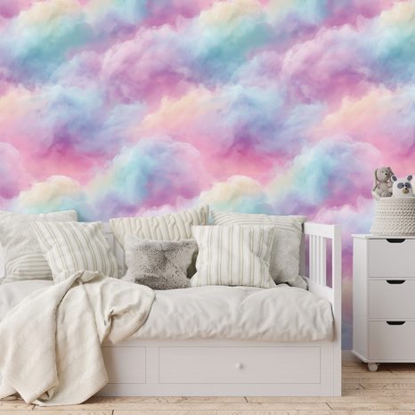 TAPETE PASTELLFARBENE REGENBOGENWOLKEN - TAPETEN - 🔥 TOTALAUSVERKAUF