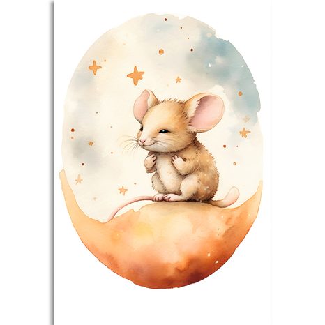 OBRAZ ZASNĚNÁ MYŠKA - ZASNĚNÁ ZVÍŘÁTKA - OBRAZY