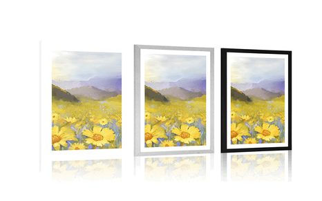 POSTER WITH MOUNT FIELD FULL OF DAISIES - FLOWERS - POSTERS