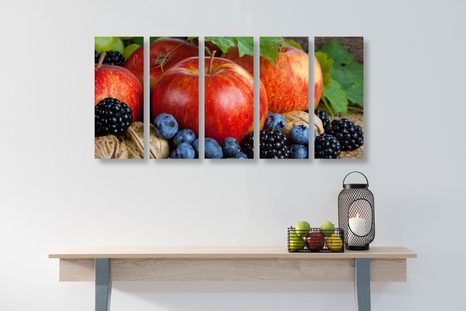 5-DIELNY OBRAZ JESENNÁ ÚRODA - OBRAZY JEDLÁ A NÁPOJE - OBRAZY