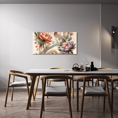 WANDBILD ROSA UND LILA BLUMEN - BILDER BLUMEN - BILDER