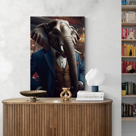 QUADRO SU TELA – GANGSTER ANIMALE ELEFANTE - QUADRI DI GANGSTER ANIMALI - STAMPE E QUADRI