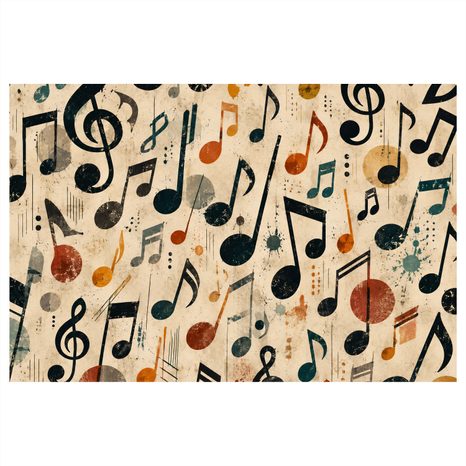 WANDBILD VINTAGE NOTENSYMPHONIE - MUSIKBILDER - BILDER