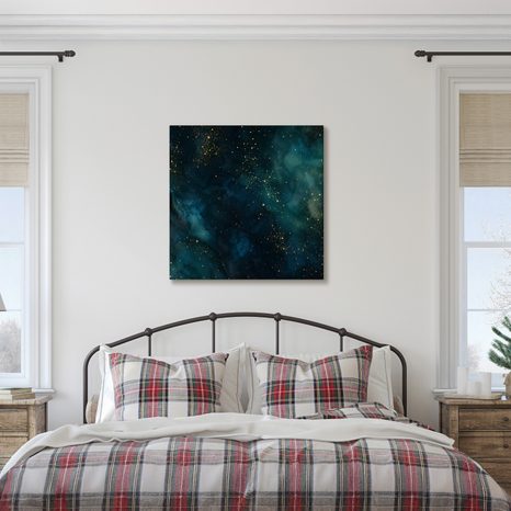 TABLEAU SUR TOILE – ABSTRACTION COSMIQUE AUX ÉCLATS SCINTILLANTS - IMAGES DE GALAXIE - TABLEAUX